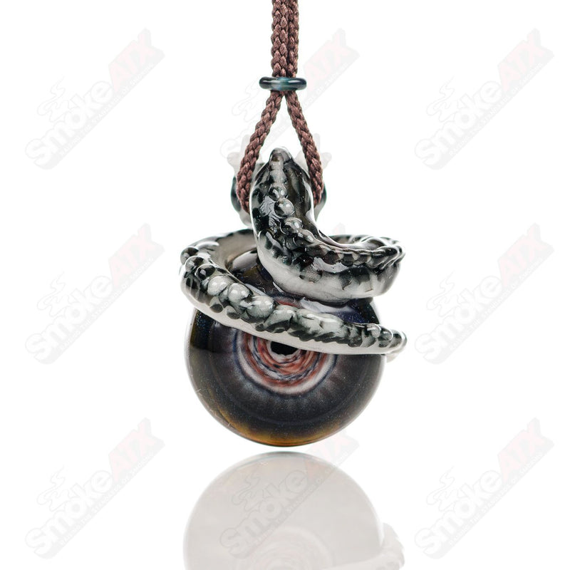 Dragon Flower Pendant Kengtaro Glass - Smoke ATX