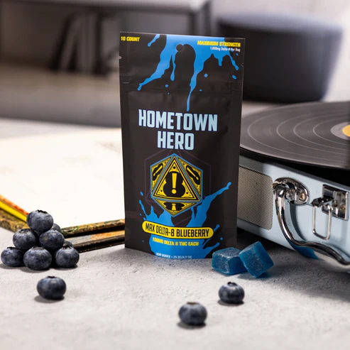 1000mg Blueberry Delta 8 Max Gummies Hometown Hero
