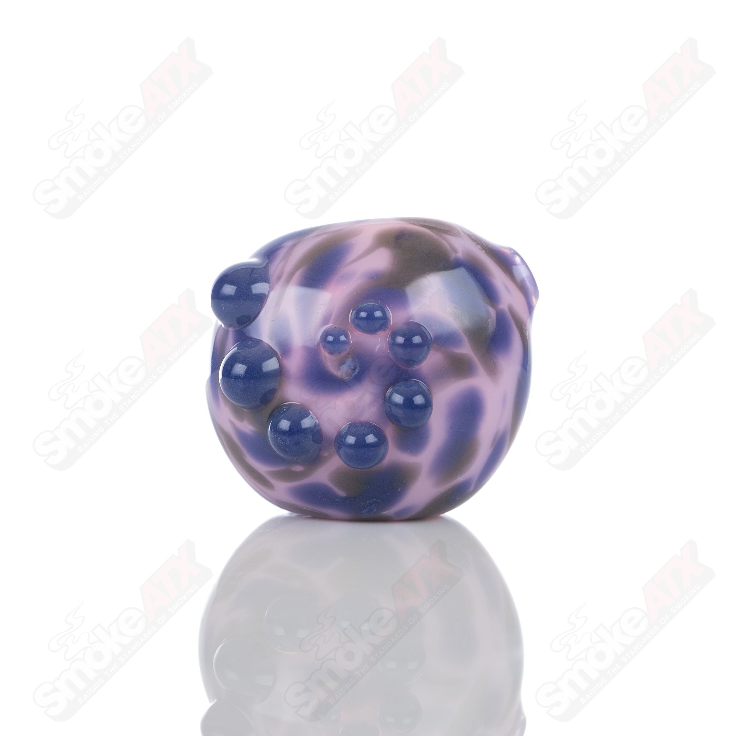 #4 Pink Splatter Spoon Pipe Adventures In Glass Blowing - Smoke ATX