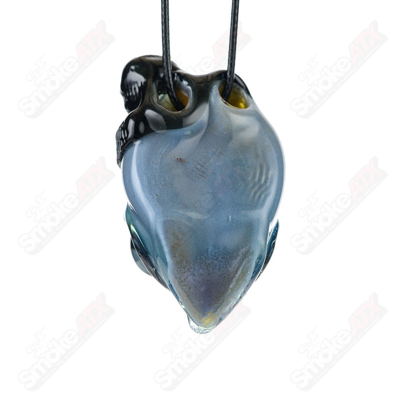 #1 Alien Pendant w Beanie - Ghost Glass