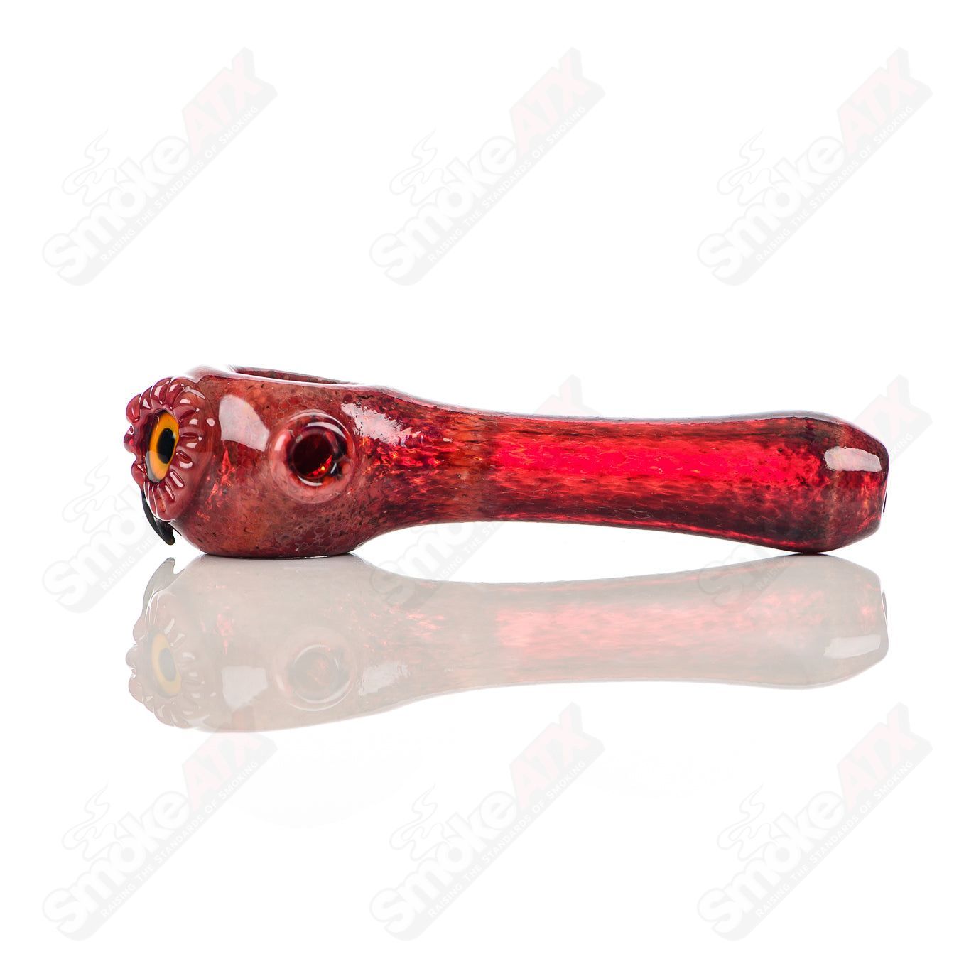 Red Spotted Owl Spoon Four Winds Flameworks - Smoke ATX