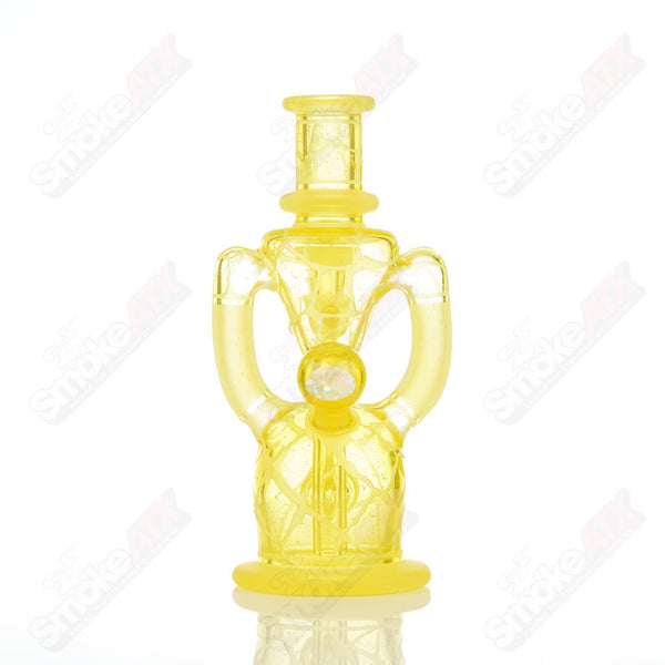 Lemon Drop Single Color Double Up Rig Rooster Glass - Smoke ATX