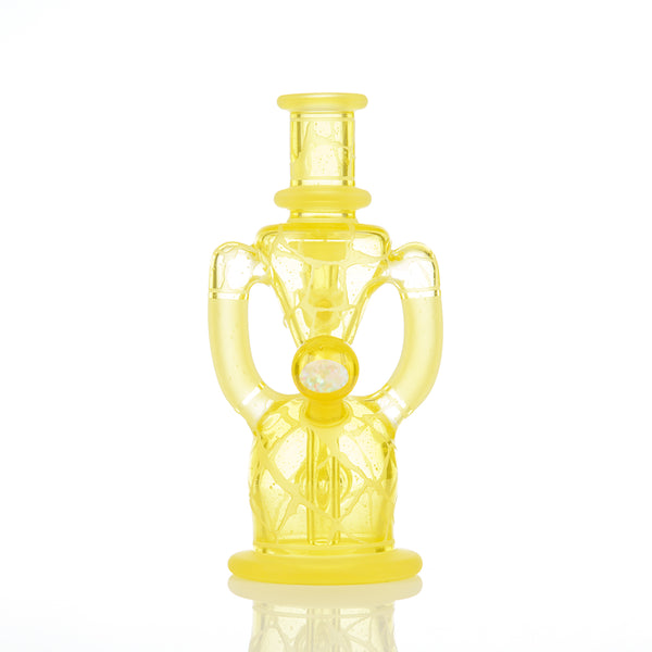 Lemon Drop Single Color Double Up Rig Rooster Glass - Smoke ATX
