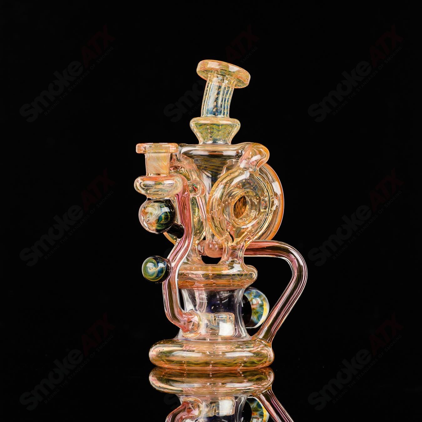 Double Doughnut Fumed Recycler Kaliber Glass - Smoke ATX