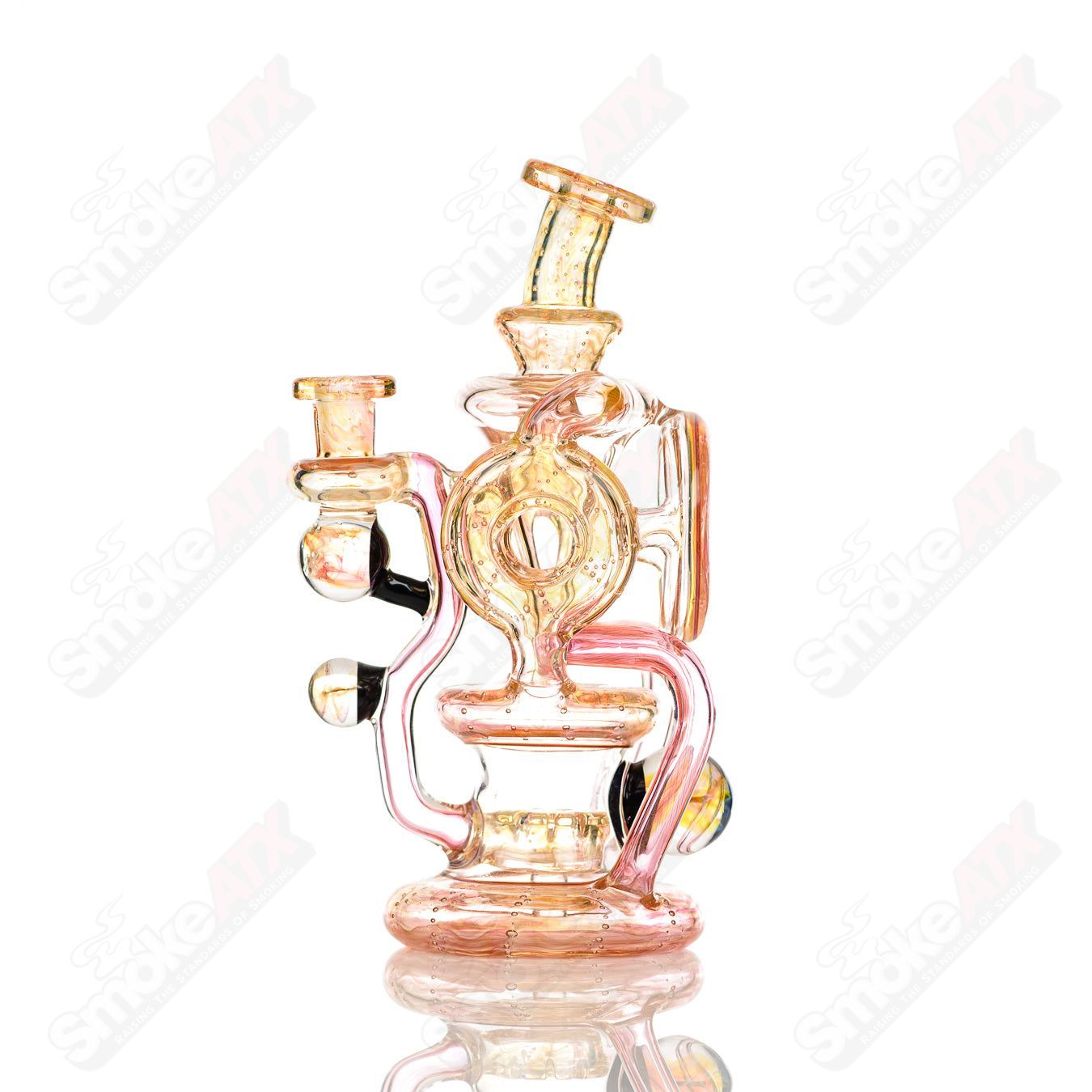 Double Doughnut Fumed Recycler Kaliber Glass - Smoke ATX