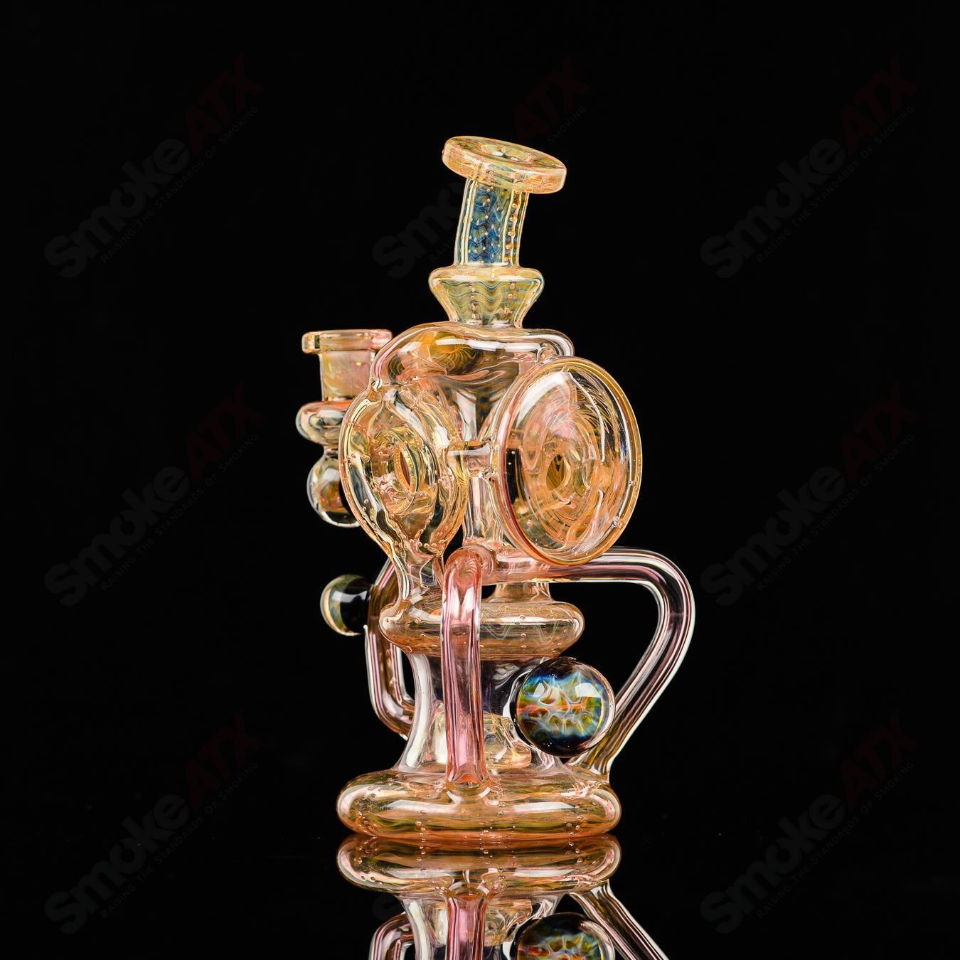 Double Doughnut Fumed Recycler Kaliber Glass - Smoke ATX