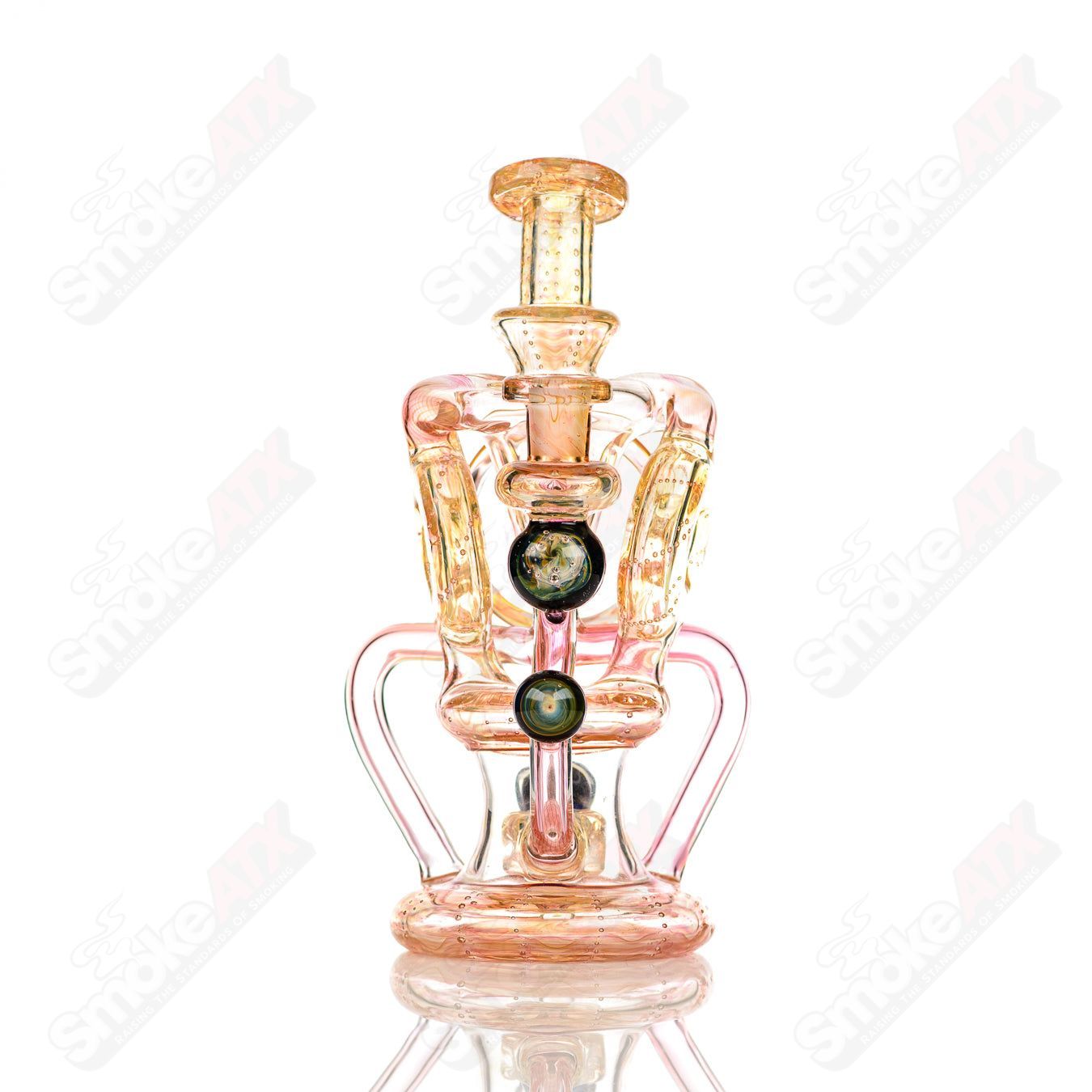 Double Doughnut Fumed Recycler Kaliber Glass - Smoke ATX