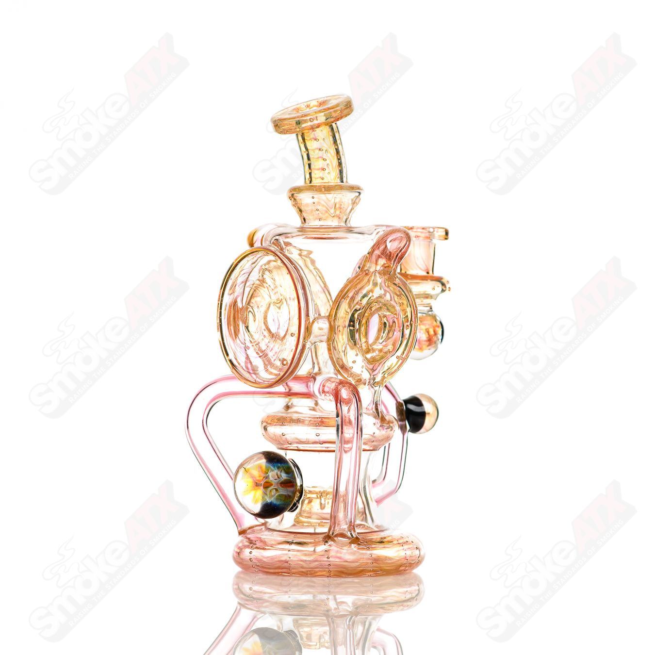 Double Doughnut Fumed Recycler Kaliber Glass - Smoke ATX