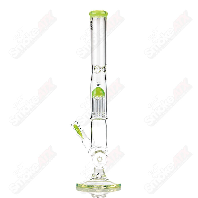 18in 18mm Inline to 8 Arm (Green Slyme) Texas Tubes - Smoke ATX