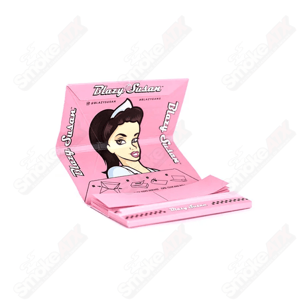 King Size Slim Pink Deluxe Rolling Kit Blazy Susan - Smoke ATX