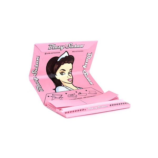 King Size Slim Pink Deluxe Rolling Kit Blazy Susan - Smoke ATX