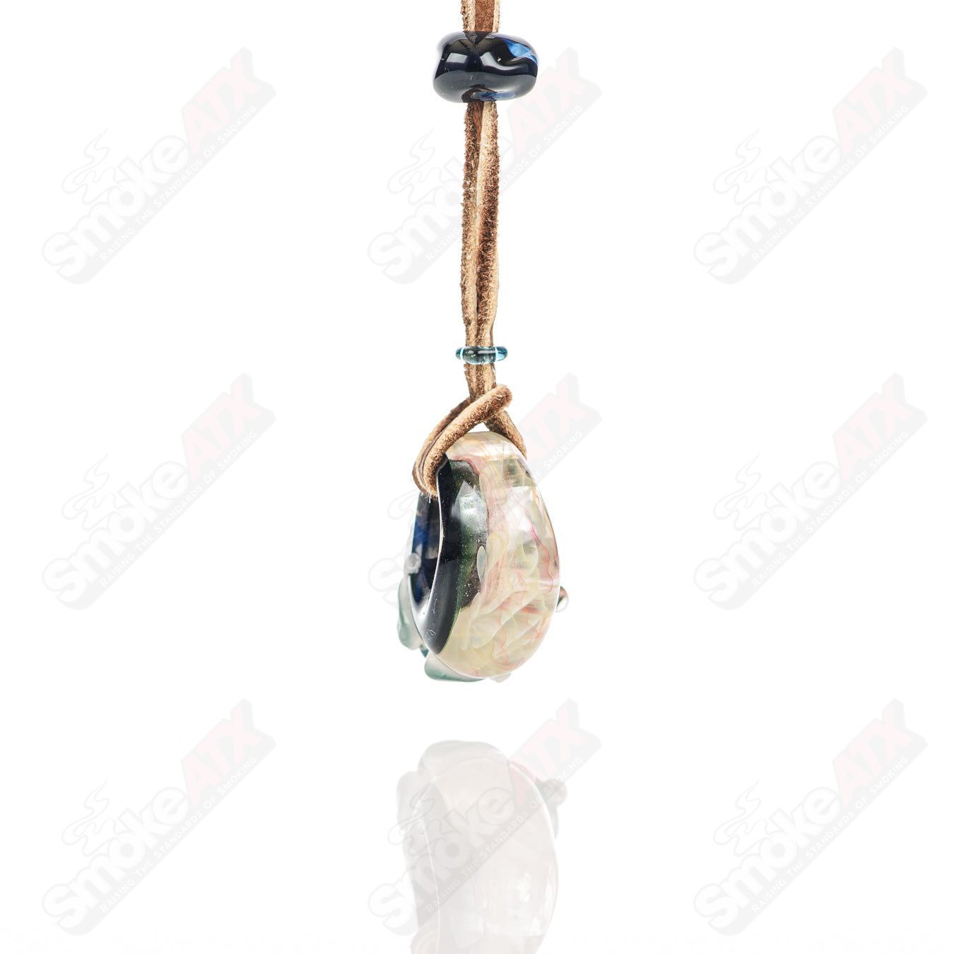 #2 Hide and Seek  Frog  Pendant Kengtaro Glass - Smoke ATX