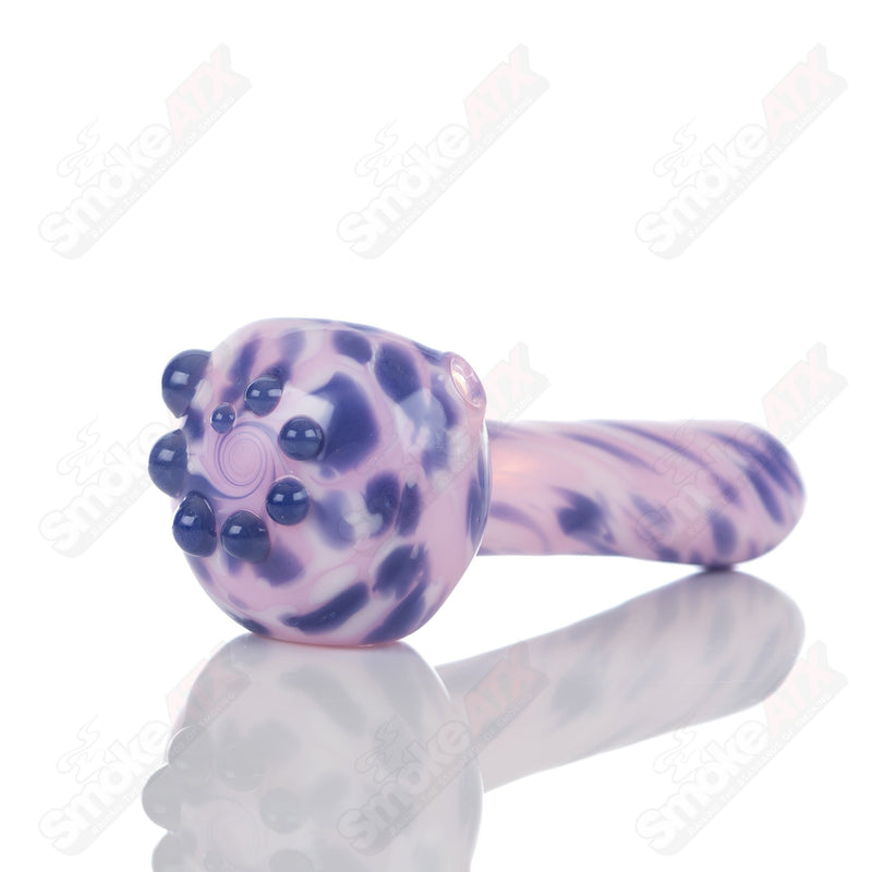 #3 Pink Splatter Spoon Pipe Adventures In Glass Blowing