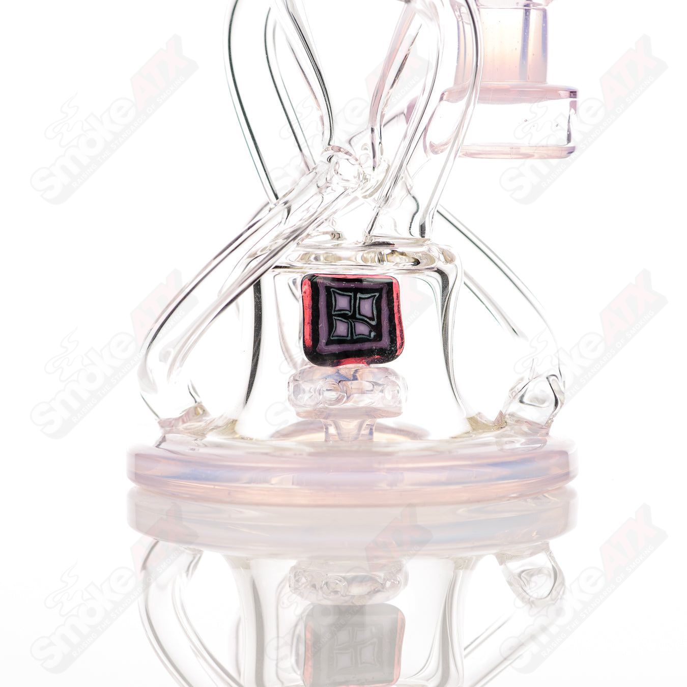 10mm V2 Double Up Ghost and Rose Quartz Recycler Cerio/Gathered Illusions Collab - Smoke ATX