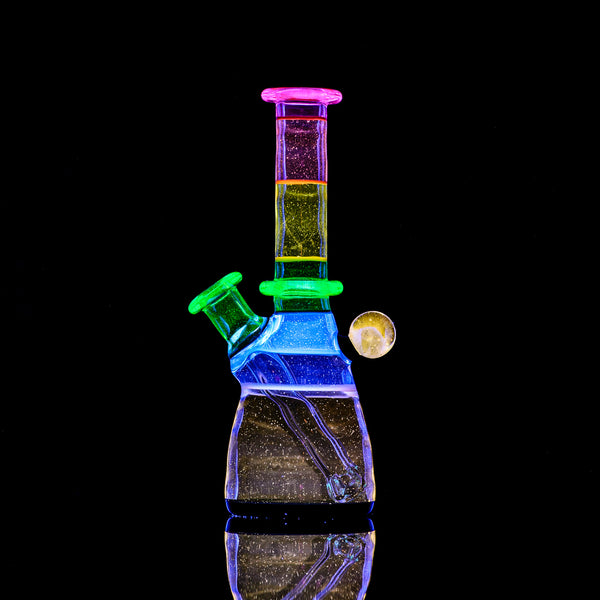 #1 10mm UV Secret Double Rainbow Tube Dustorm Glass - Smoke ATX