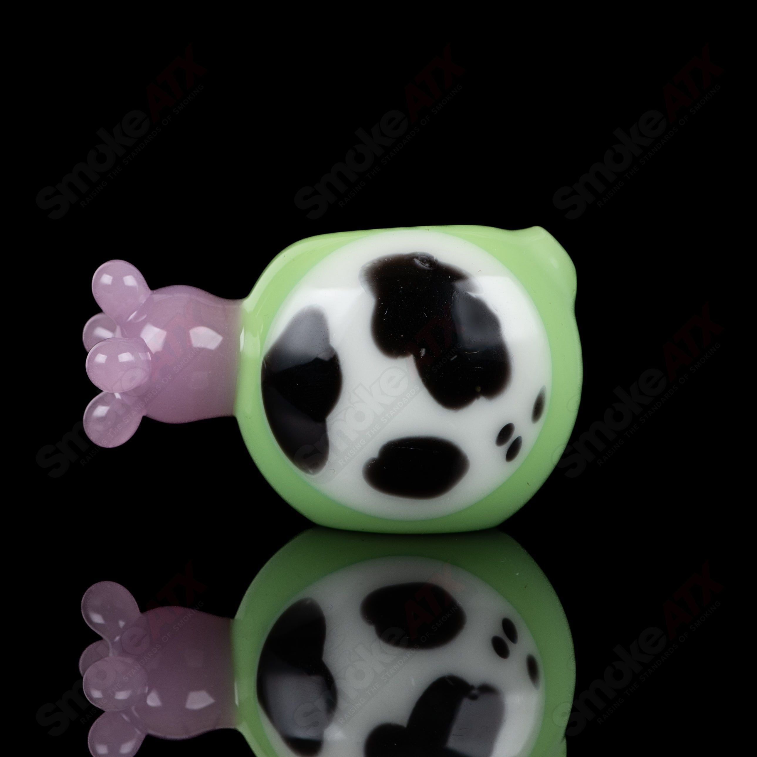 Kiwi Cow Print Spoon Pipe Adventures In Glass Blowing - Smoke ATX