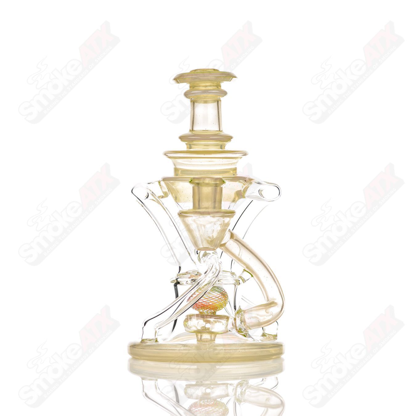 10mm V2 Double Up  Experimental Watermelon Recycler Cerio Glass - Smoke ATX