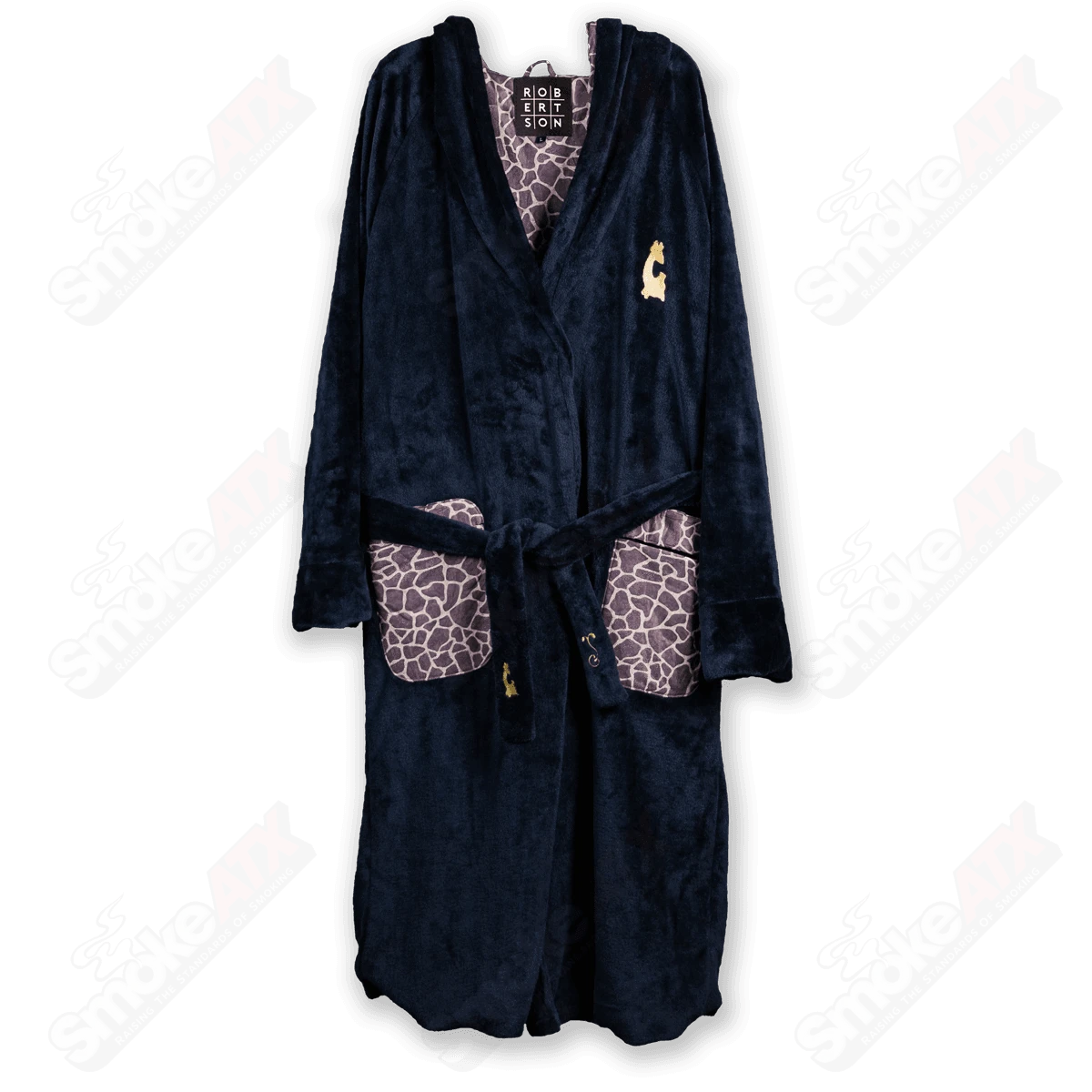 Black Robe W/ Giraffe Print Matt Robertson Glass Black Small - Smoke ATX