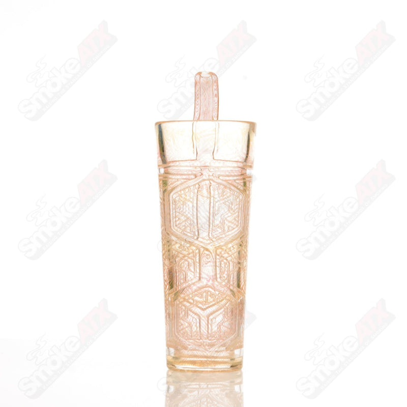 Sizelove Chewy Tesseract Drinking Cup w Built-in Straw Avant-Garde Glass - Smoke ATX