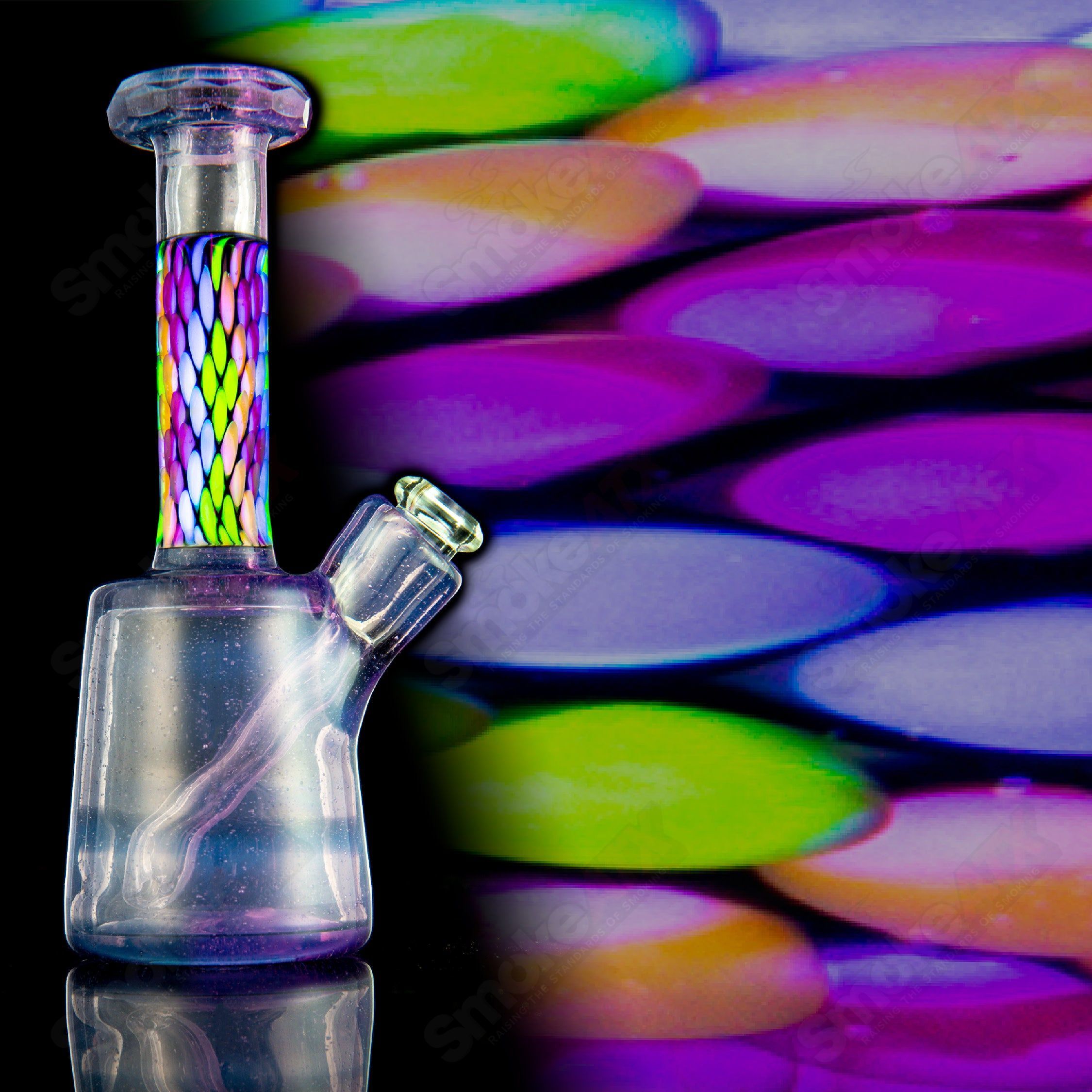 #1 Faceted UV Mini Rig BCM Glass - Smoke ATX