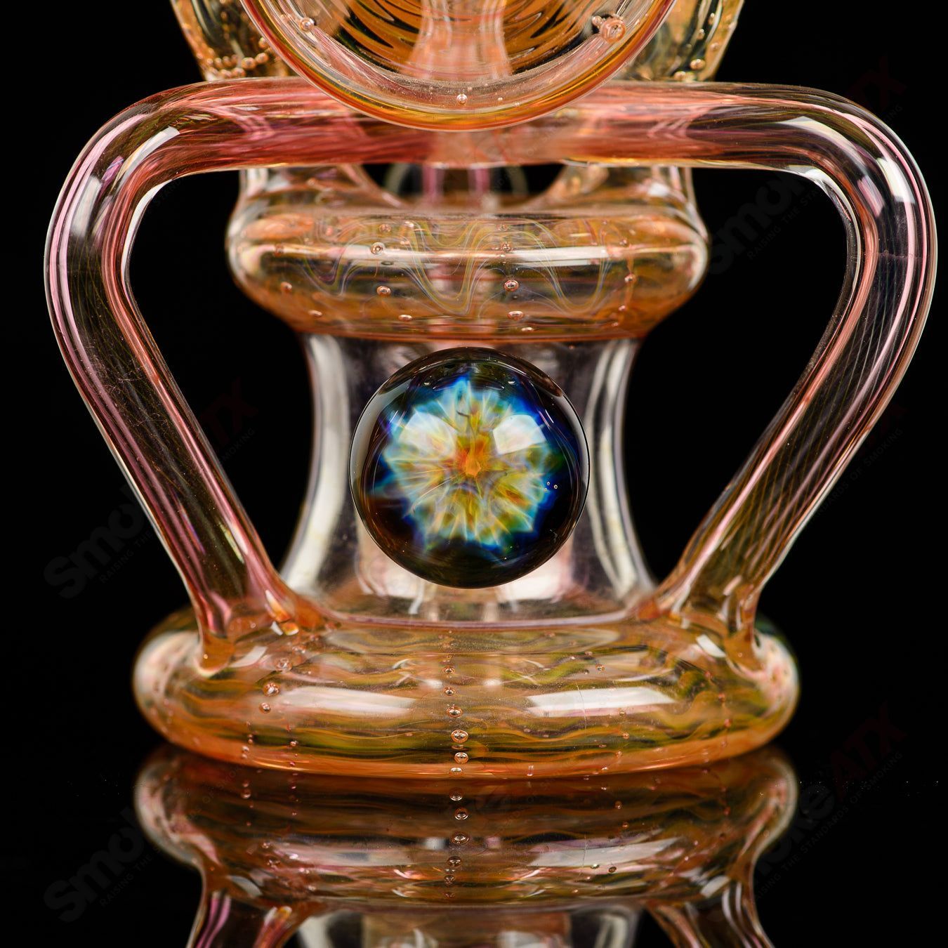 Double Doughnut Fumed Recycler Kaliber Glass - Smoke ATX
