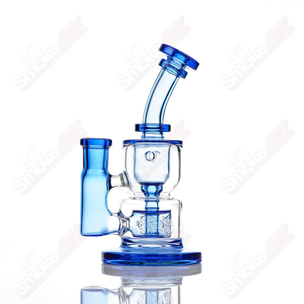 8in 14mm Hourglass Taurus Incycler Fat Boy Glass Cobalt - Smoke ATX