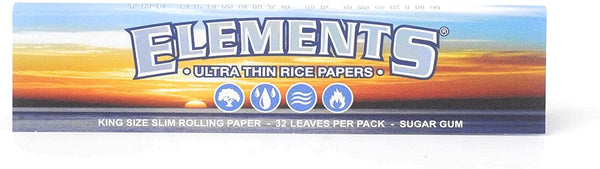 King Size Ultra Thin Rice Rolling Papers Elements - Smoke ATX