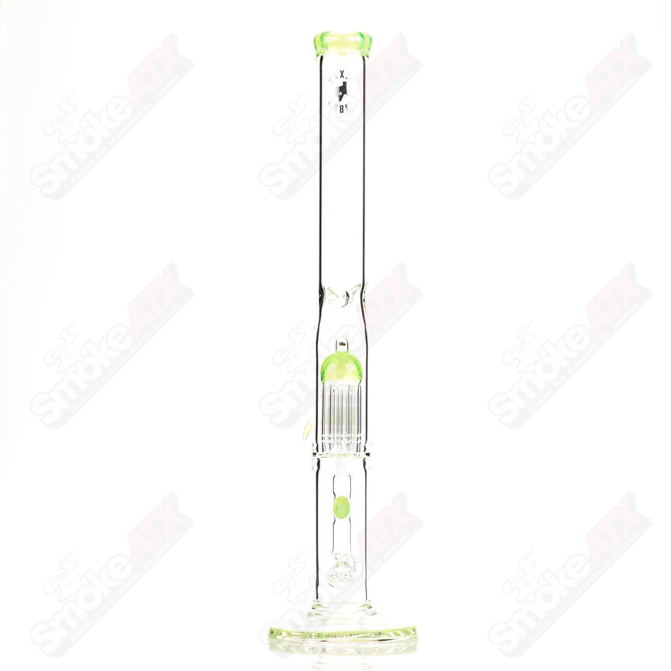 20in 18mm Dual Stemline 8 Arm (Green Slyme) Texas Tubes - Smoke ATX