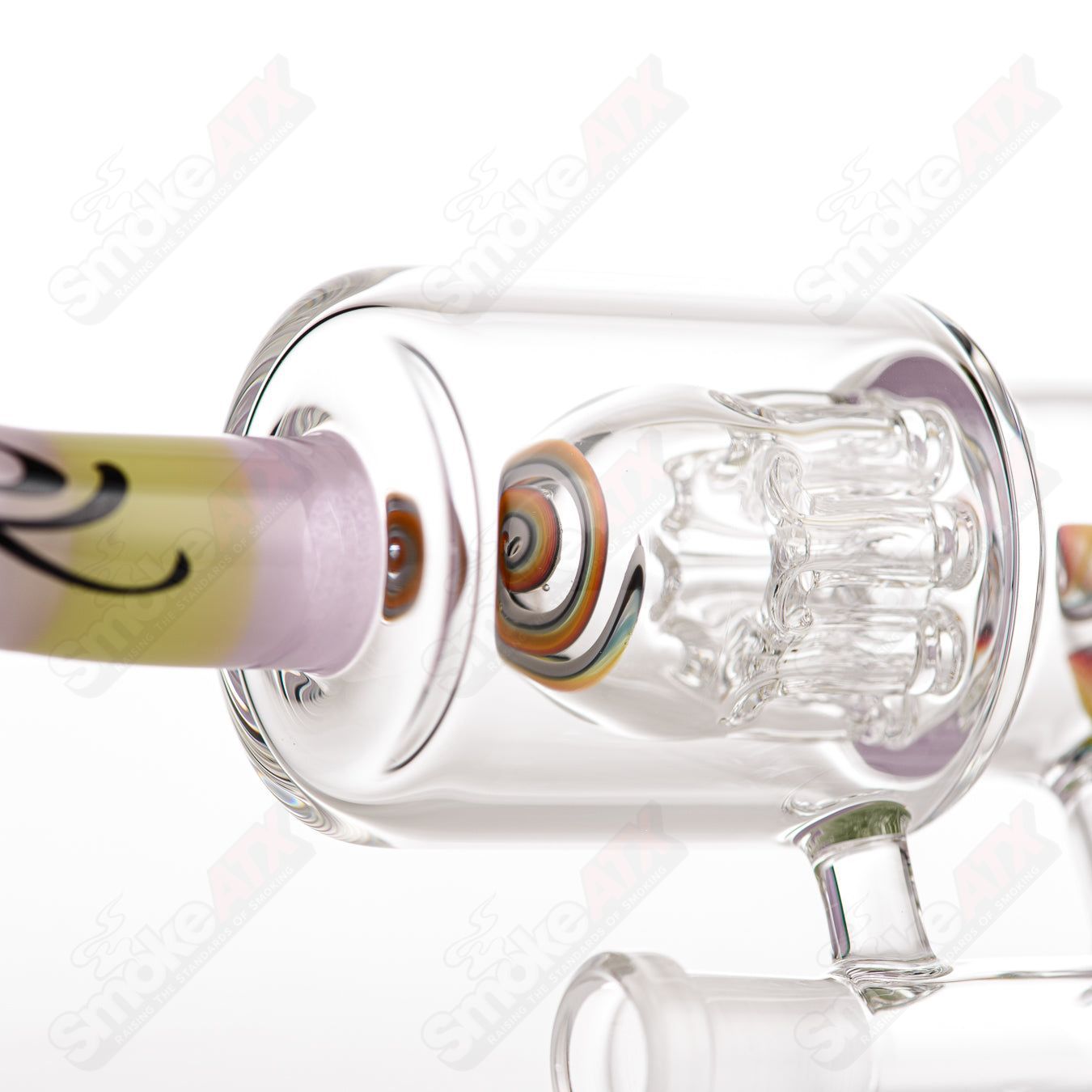 #1 Double Macro 8-Arm Tree w Full Color UV Accent Foot/Mouthpiece Toro Glass - Smoke ATX