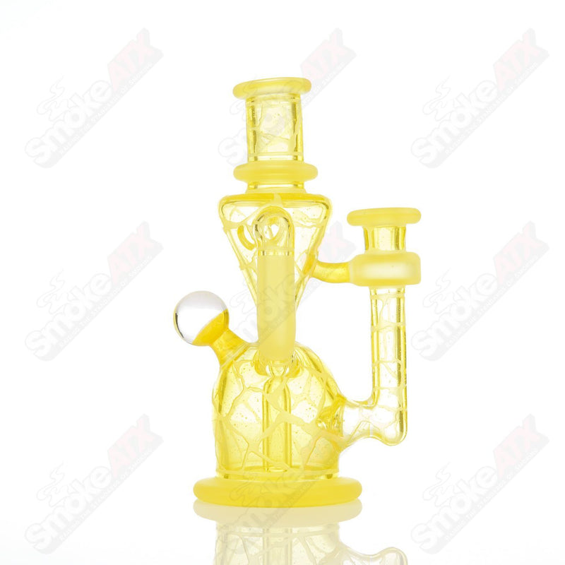 Lemon Drop Single Color Double Up Rig Rooster Glass - Smoke ATX
