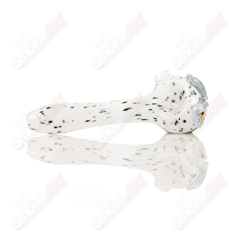 White Spotted Owl Spoon Four Winds Flameworks - Smoke ATX