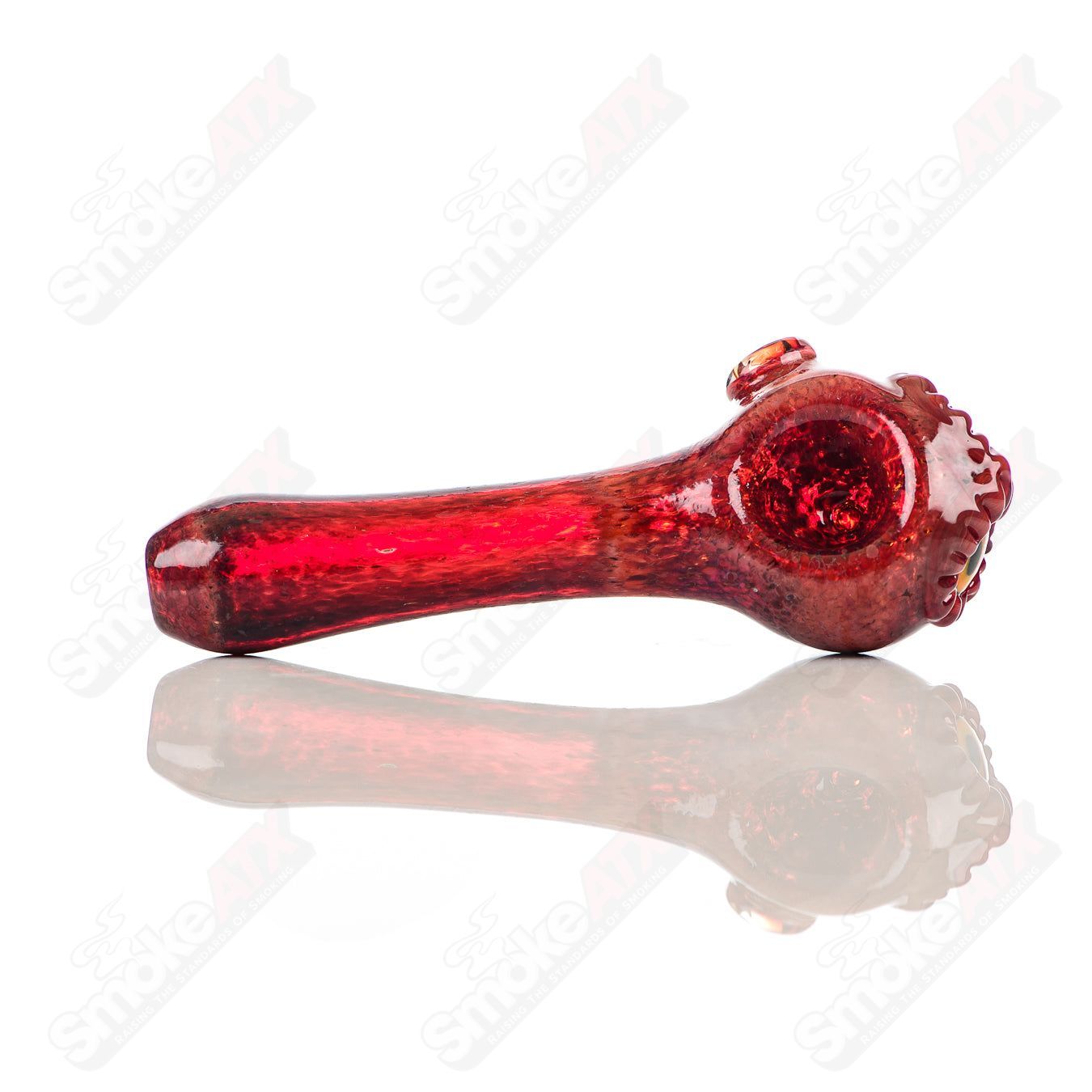 Red Spotted Owl Spoon Four Winds Flameworks - Smoke ATX