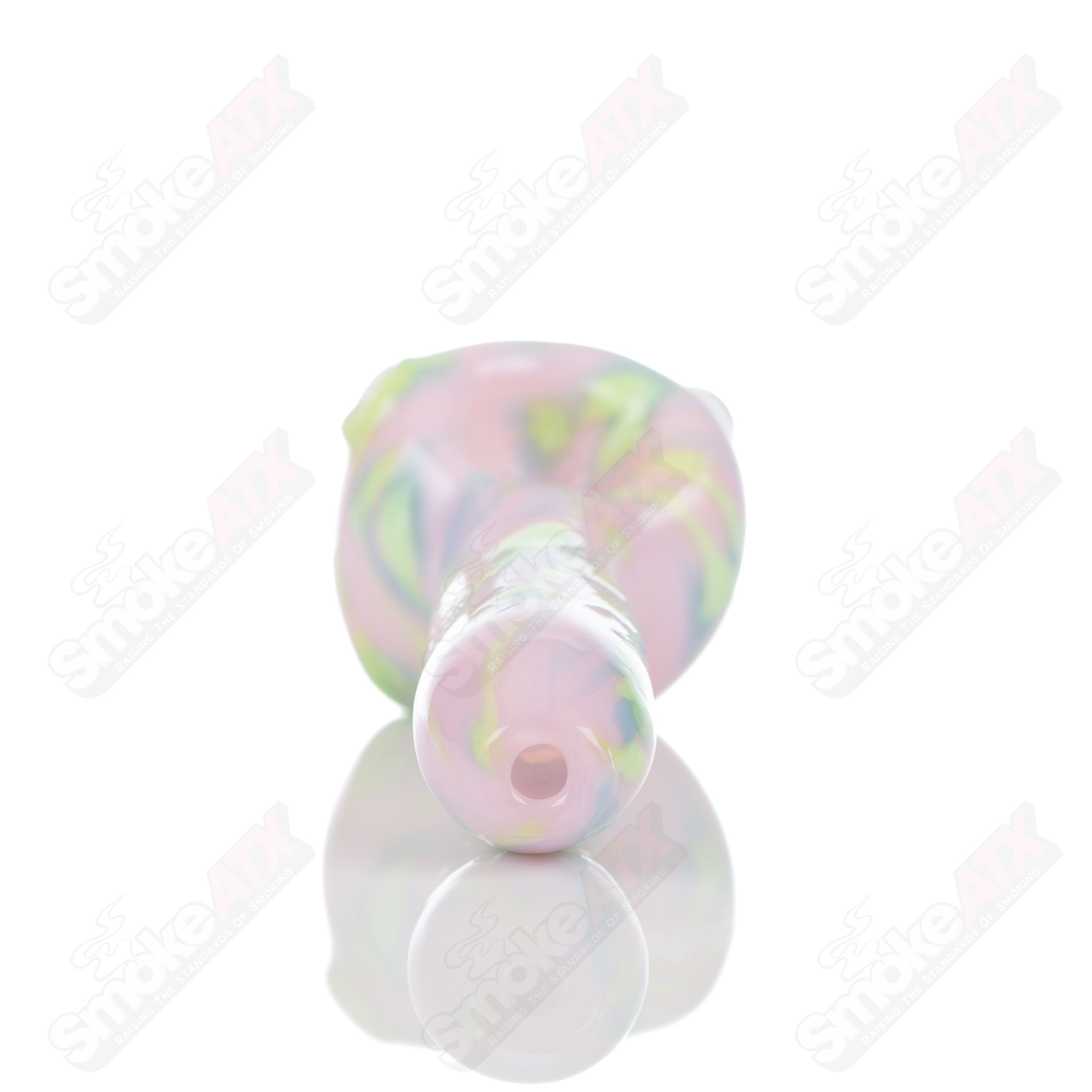 #1 Pink Splatter Spoon Pipe Adventures In Glass Blowing - Smoke ATX