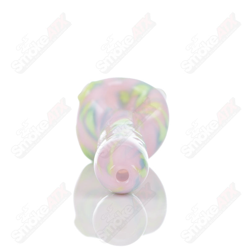 #1 Pink Splatter Spoon Pipe Adventures In Glass Blowing