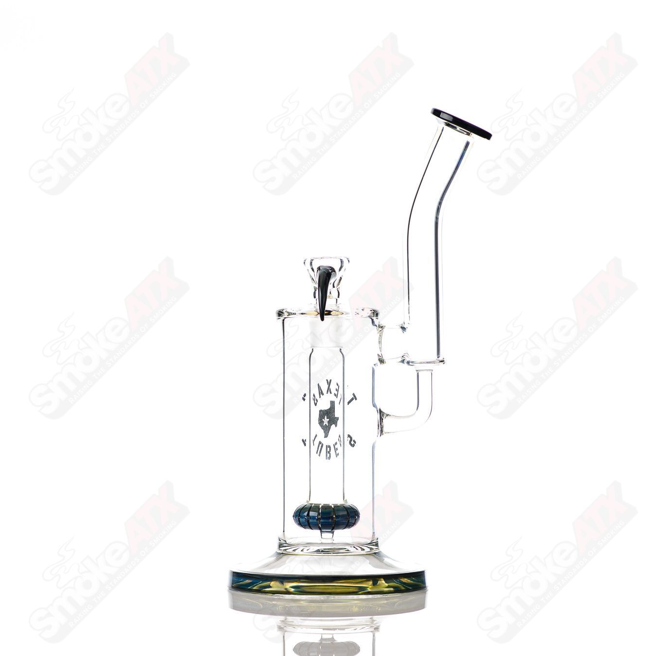 12in 18mm Showerhead Bubbler (Blue-Green) Texas Tubes - Smoke ATX