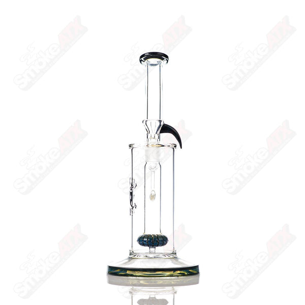 12in 18mm Showerhead Bubbler (Blue-Green) Texas Tubes - Smoke ATX