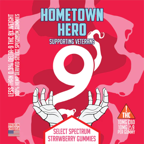 100mg Strawberry Select Spectrum D9 Gummies Hometown Hero - Smoke ATX
