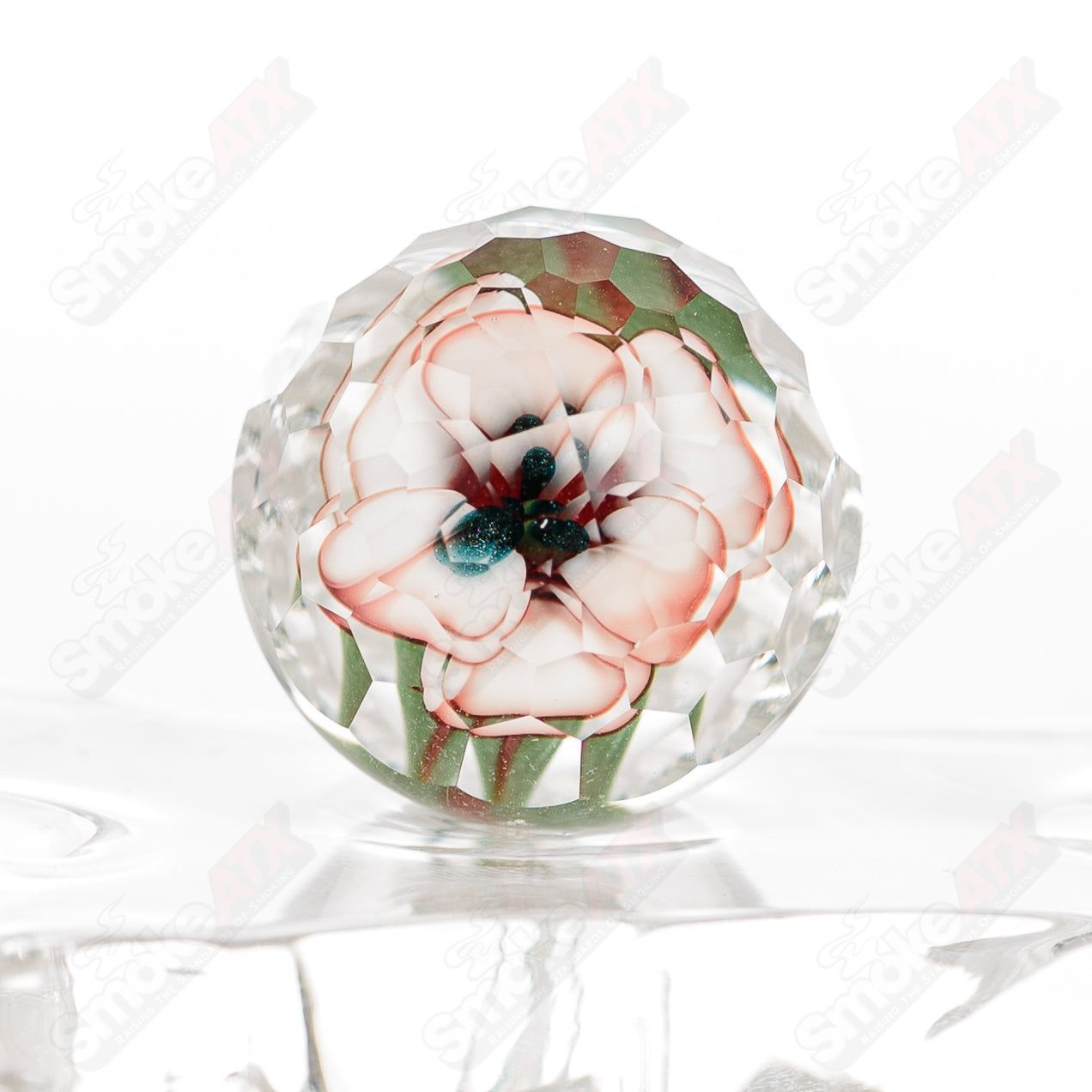 Faceted Flower implosion slurper Set by Indo & Fatal Facets - Smoke ATX
