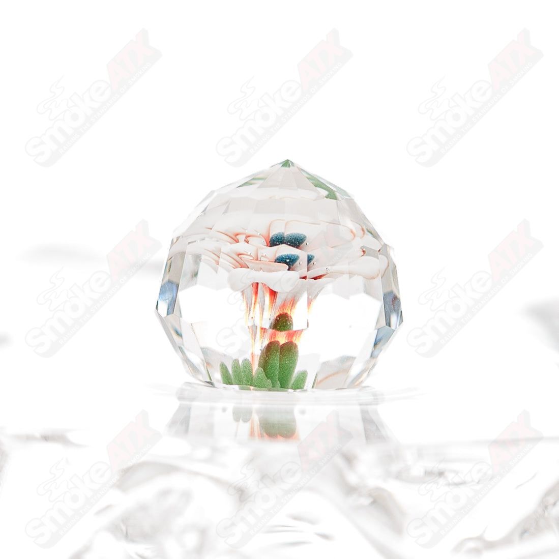 Faceted Flower implosion slurper Set by Indo & Fatal Facets - Smoke ATX