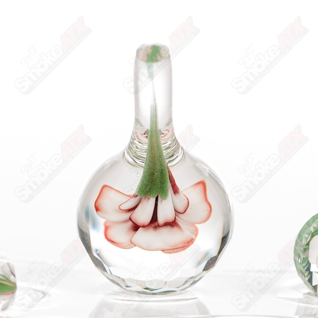Faceted Flower implosion slurper Set by Indo & Fatal Facets - Smoke ATX