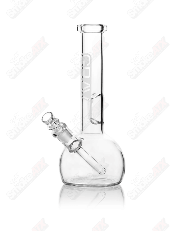 8in Clear Small Round Base Water Pipe Grav - Smoke ATX