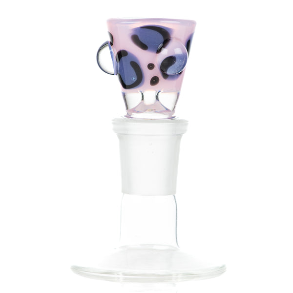 #2 18mm Leopard Print Martini Bowl w Dots Adventures In Glass Blowing - Smoke ATX