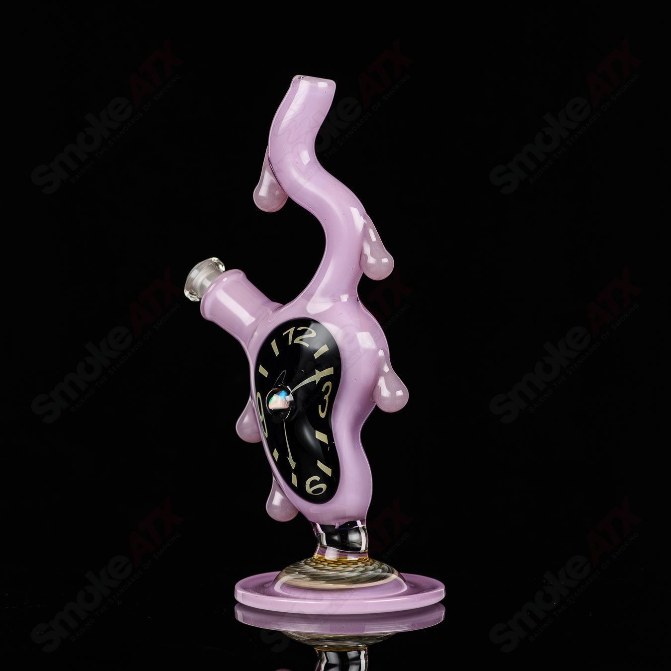 #1 Dali Melting Clock Rig w Opal Accent by Scoby Glass - Smoke ATX