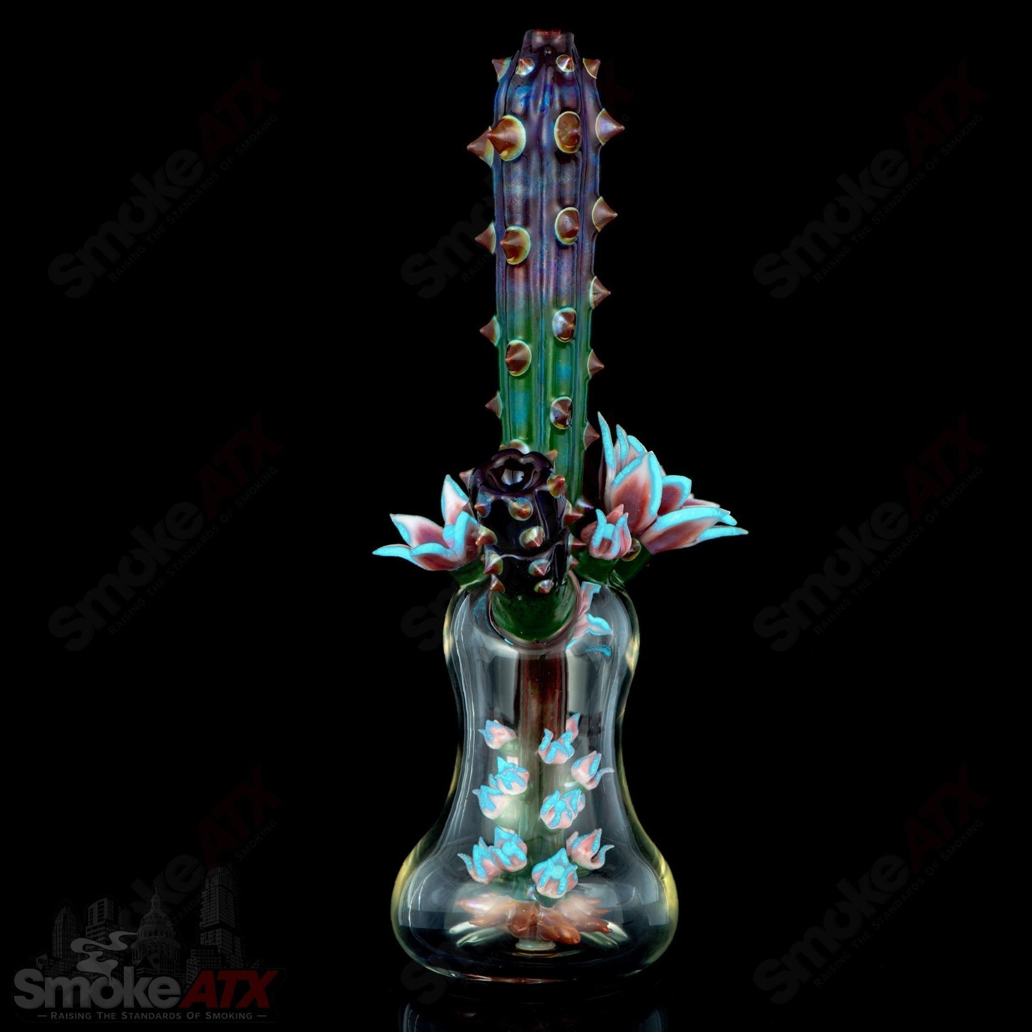 Flower Terrarium (Mixed Color 14 w/ UV Accents) Unparalleled Glass - Smoke ATX