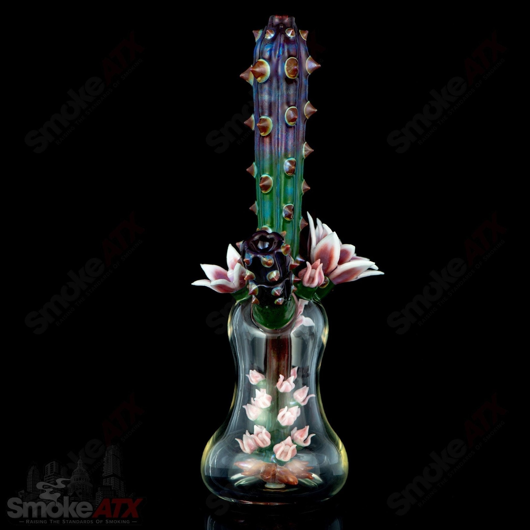 Flower Terrarium (Mixed Color 14 w/ UV Accents) Unparalleled Glass - Smoke ATX