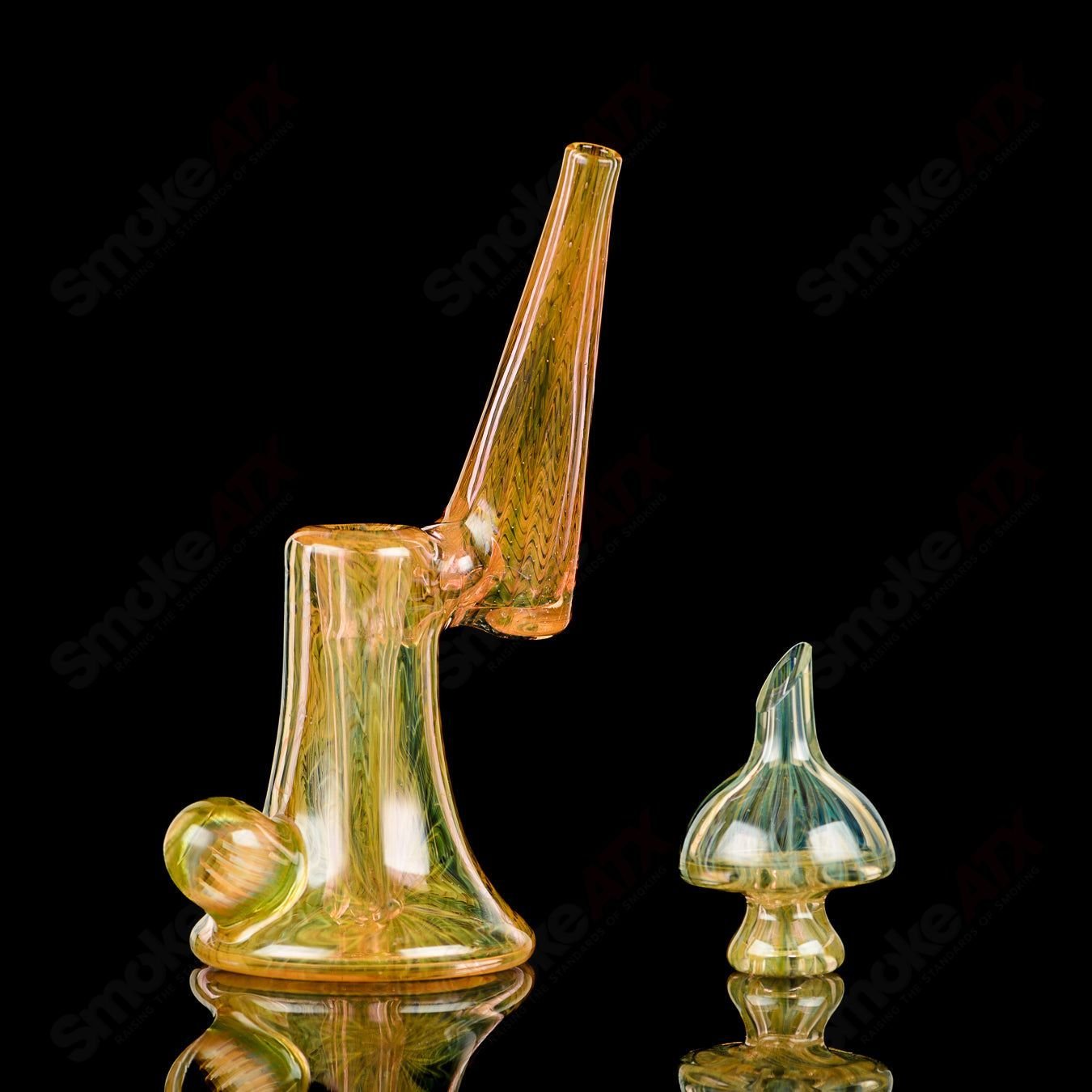 Fumed Bubbler w / Matching Cap Ryan Teurfs - Smoke ATX