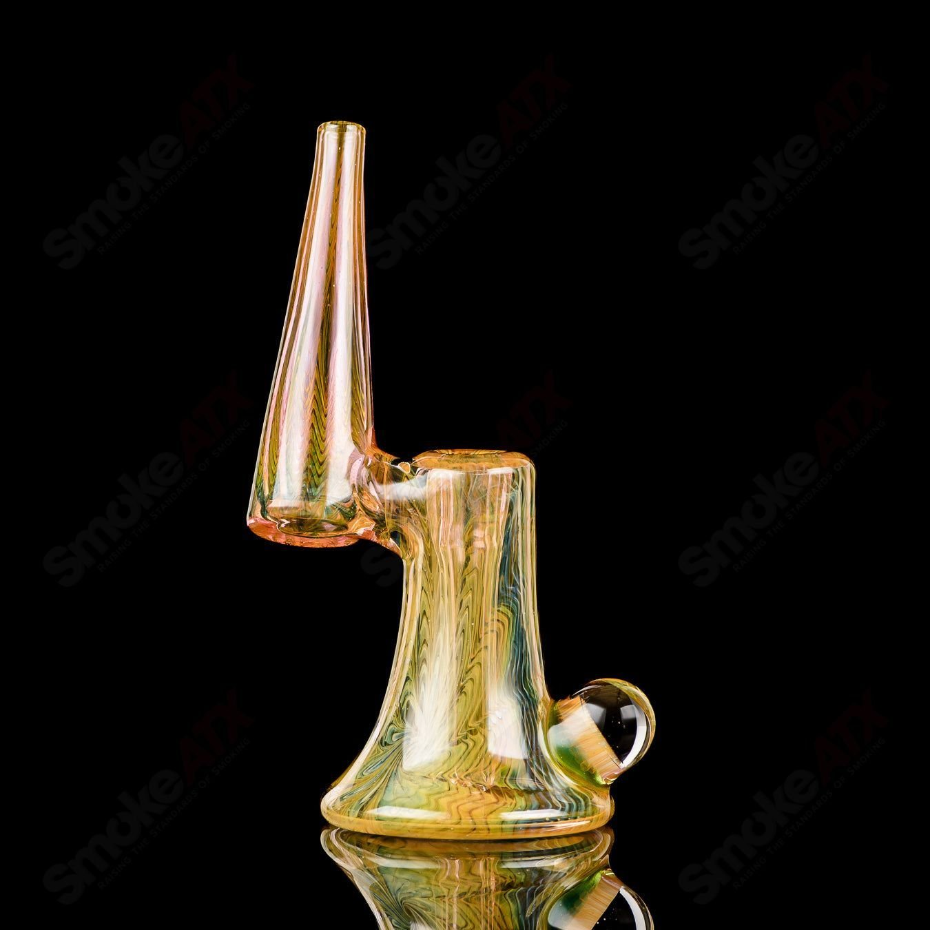 Fumed Bubbler w / Matching Cap Ryan Teurfs - Smoke ATX