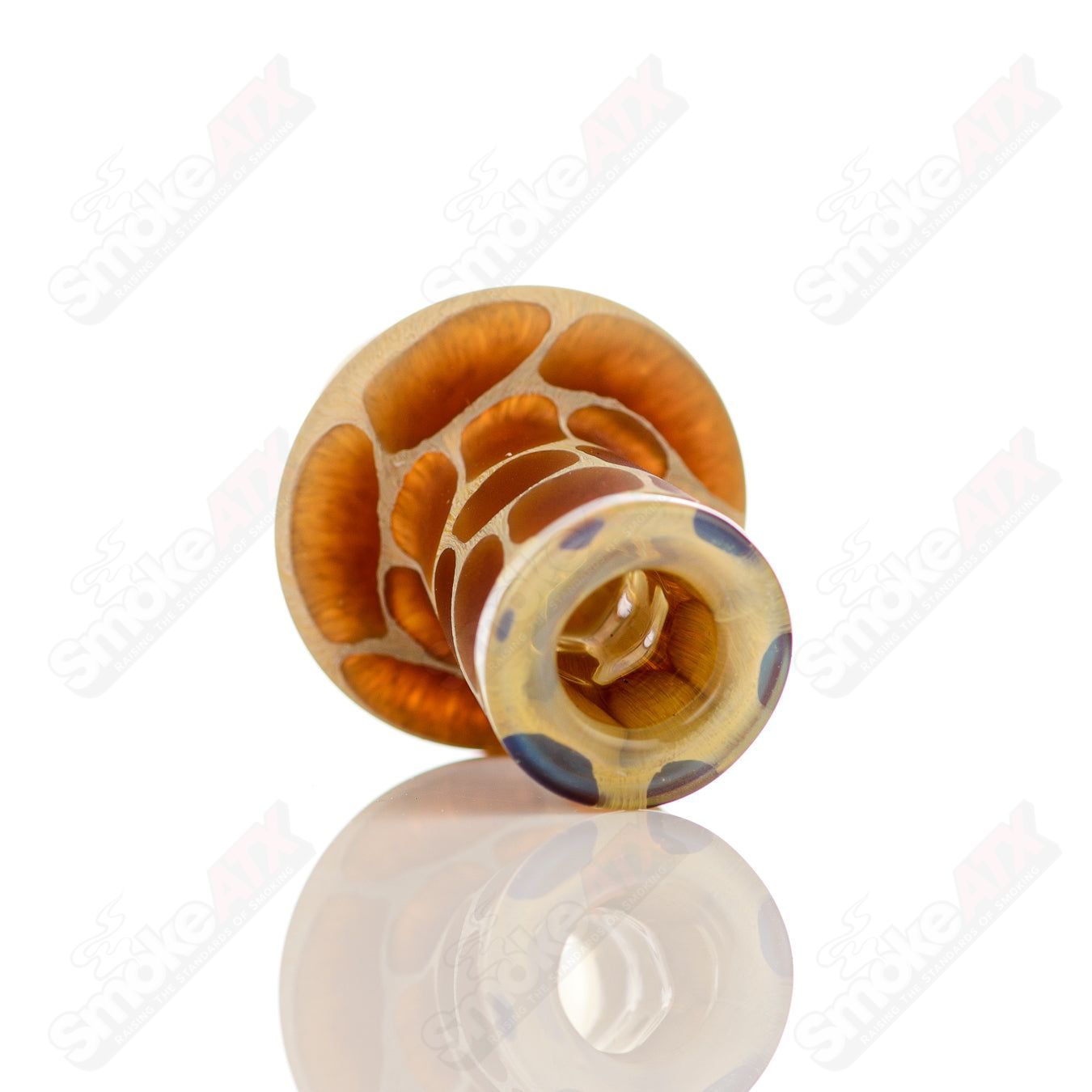 Fumed Giraffe Spinner Cap w Pearl Robertson Glass - Smoke ATX