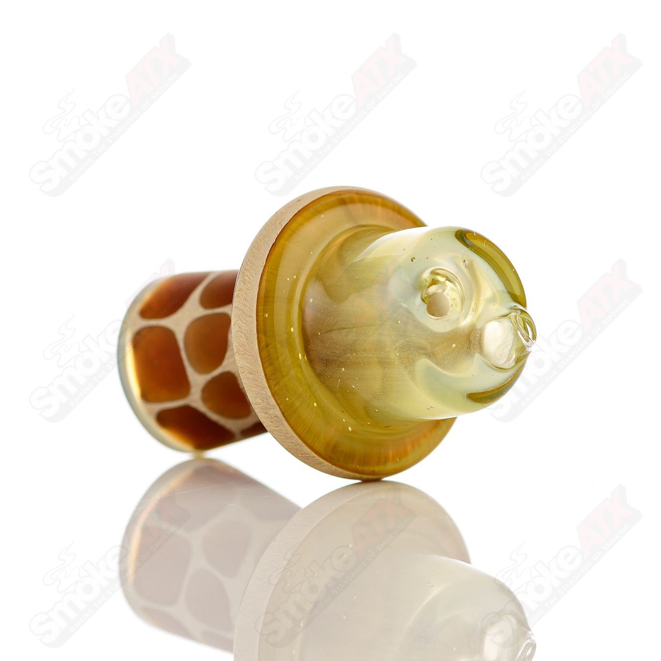 Fumed Giraffe Spinner Cap w Pearl Robertson Glass - Smoke ATX