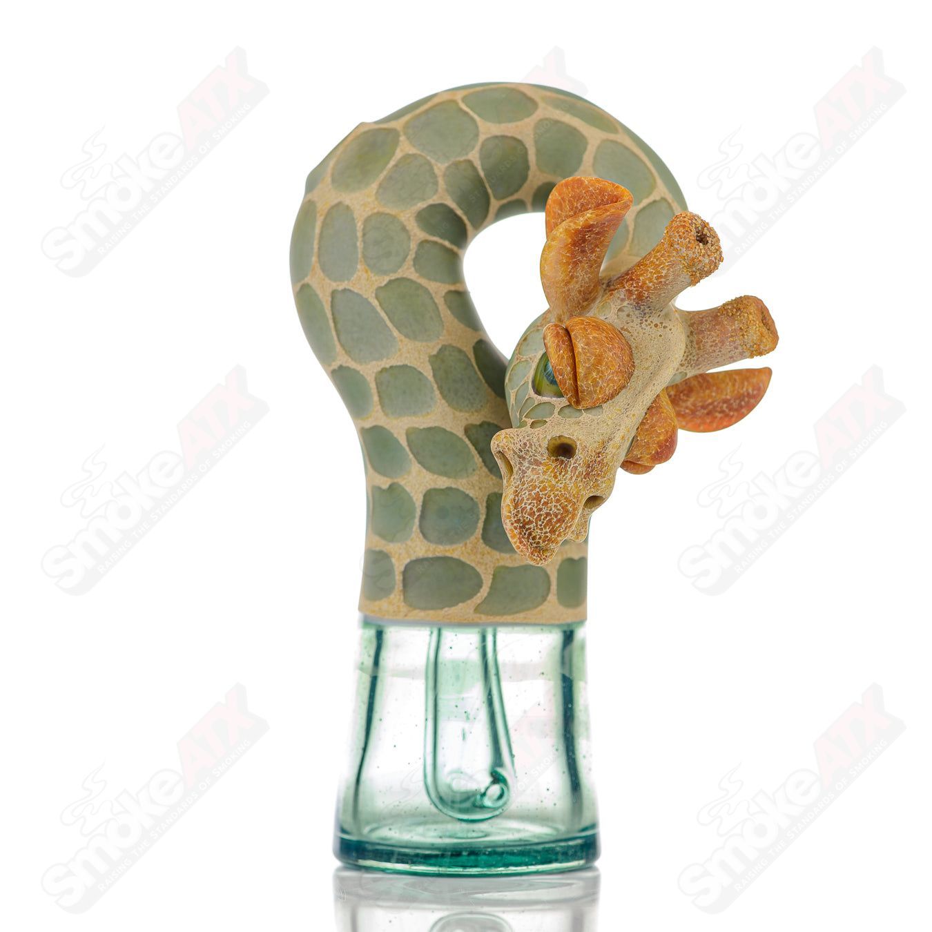 Giraffe Bent Kneck Bottle Rig Robertson Glass Atlantis - Smoke ATX